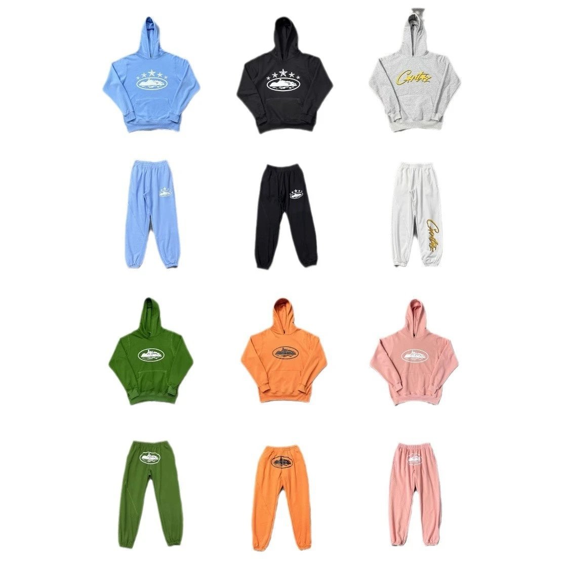 Hooded sweatshirt street skateboarding suit casual fleece sweatpants trendy  